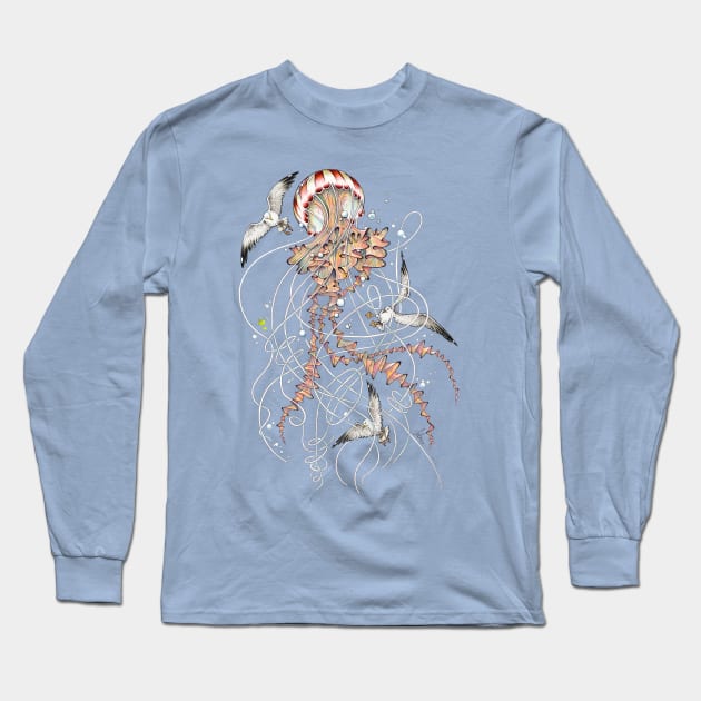 Compass Jellyfish Long Sleeve T-Shirt by TAOJB